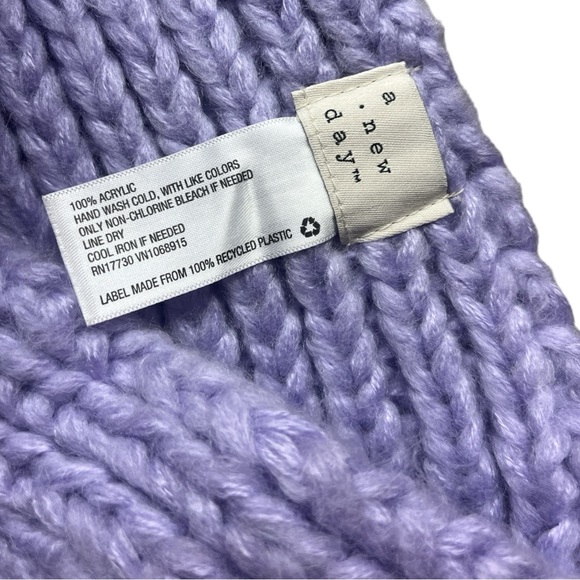 a new day Purple Violet Knit Acrylic Criss Cross Ear Warmer Muffs OS Target - Picture 3 of 4